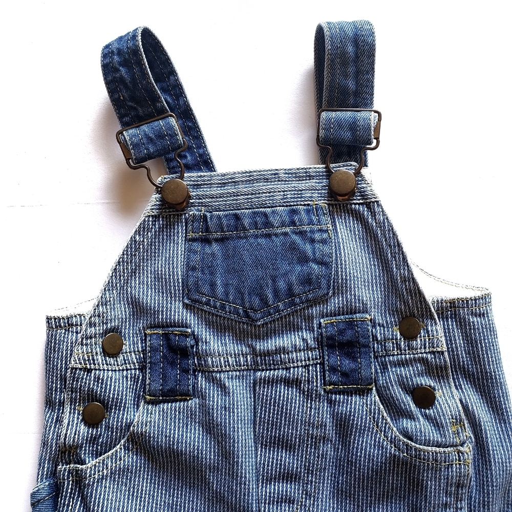 Vintage Denim Overalls Shorts Baby 6-9 Months - Picture 2 of 7